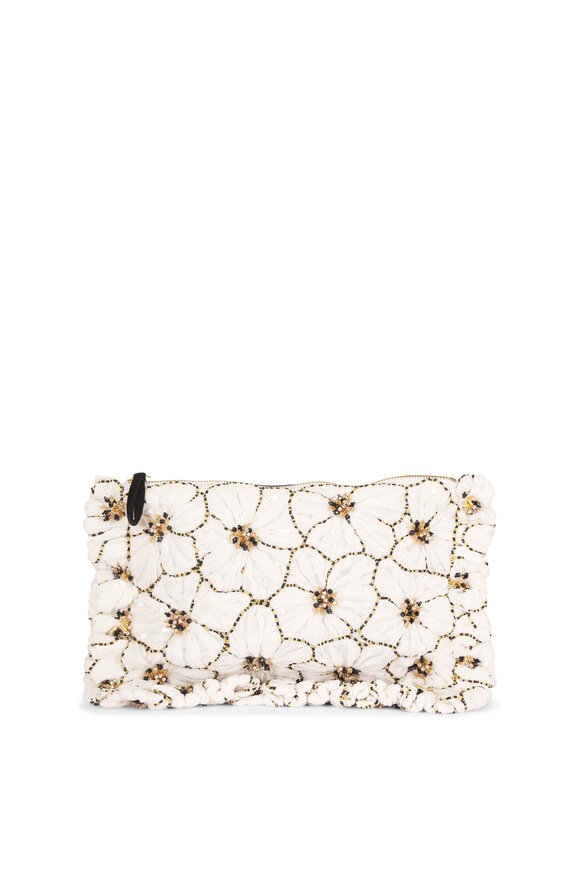 La DoubleJ White Floral Embroidered Hand Pochette - view 1