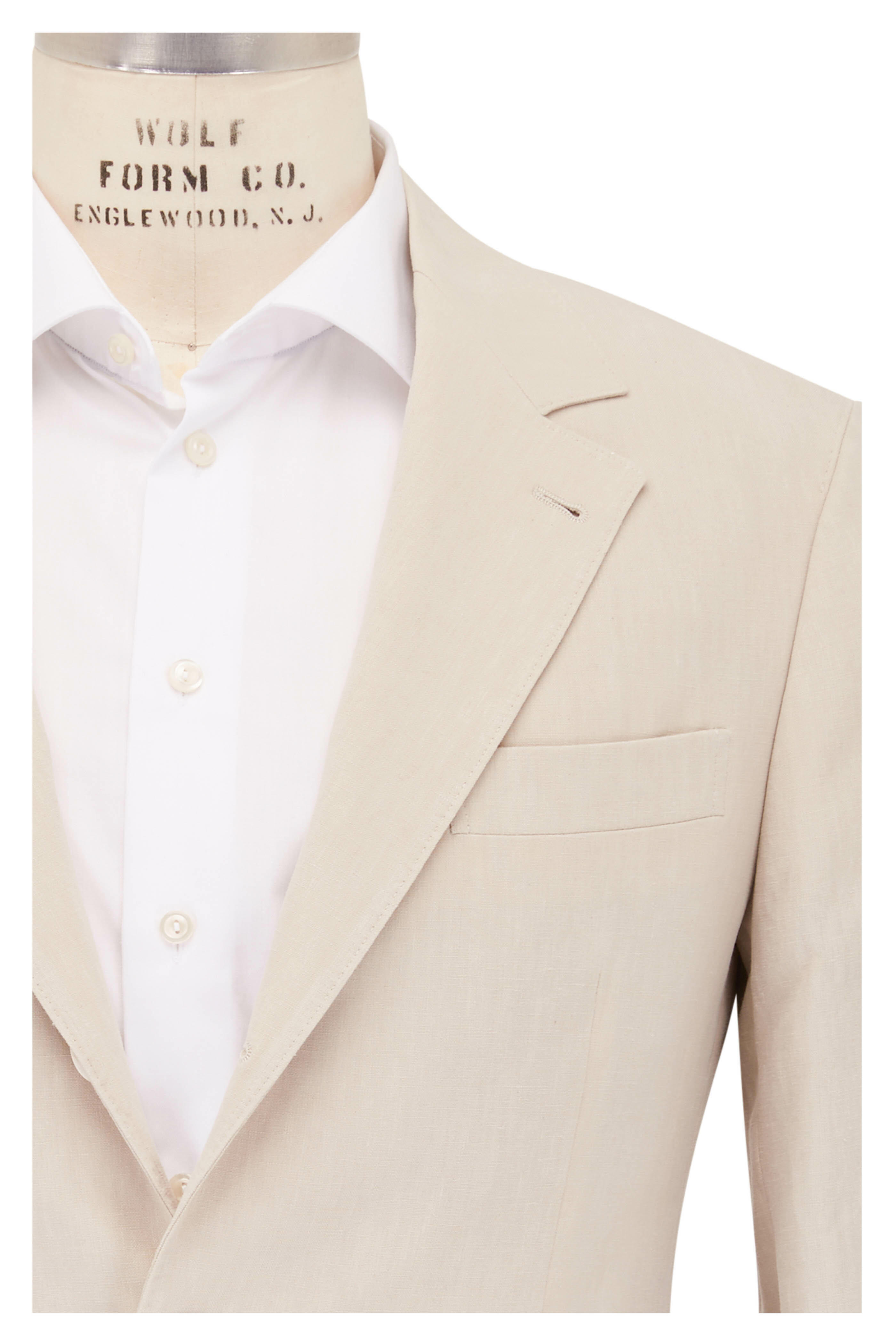 Brunello Cucinelli - Beige Solid Linen Suit | Mitchell Stores Brunello Cucinelli - Beige Solid Linen Suit | Mitchell Stores
