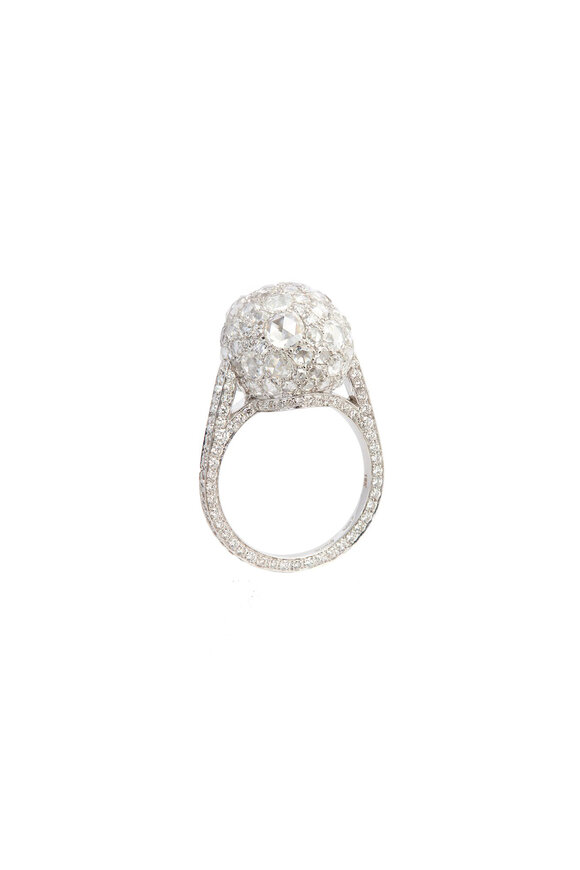 Sidney Garber - Rosebud Diamond Melee Dome Ring 