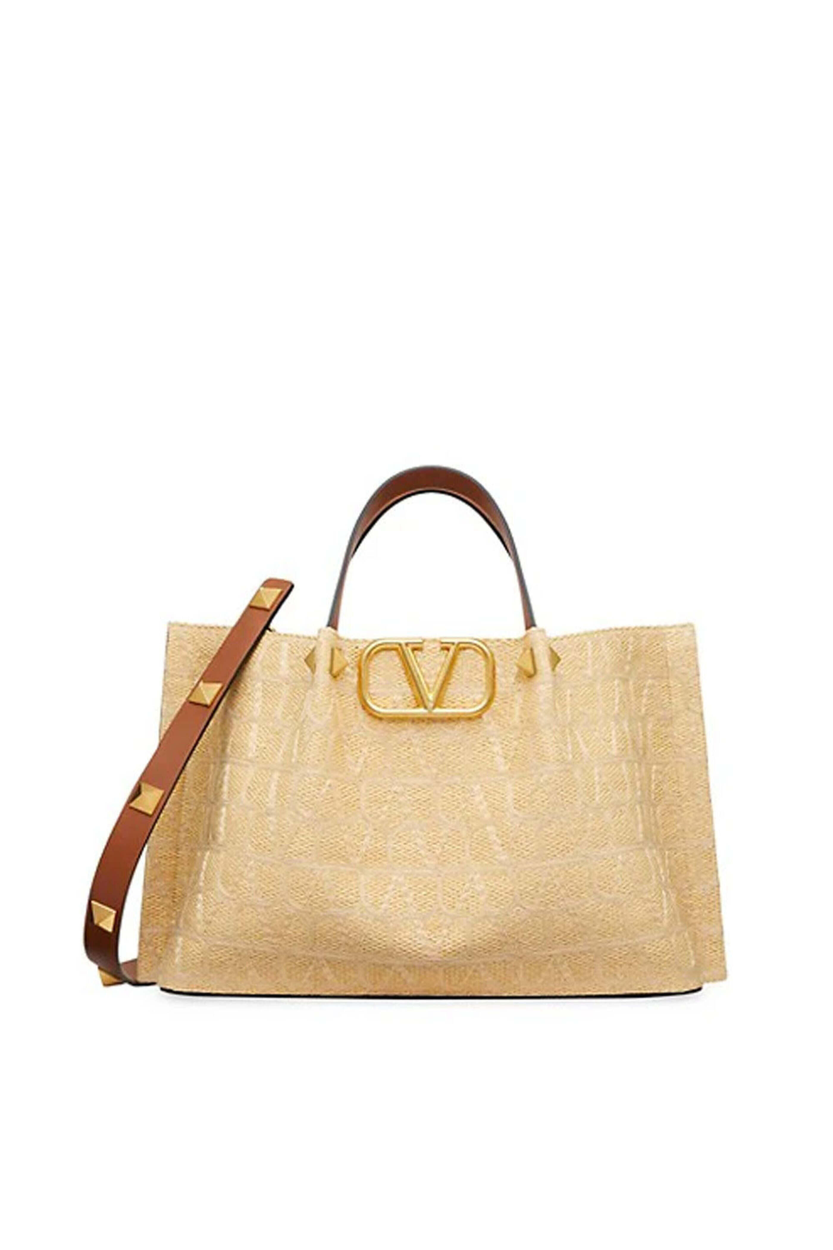 Valentino Garavani - Medium Vlogo Signature Tote in Natural