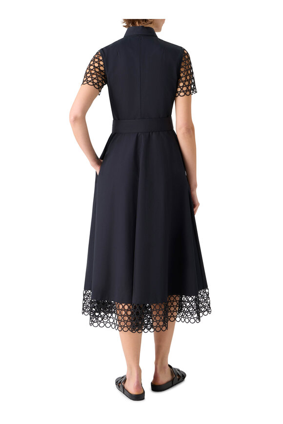 Akris Punto Black Dot Eyelet Midi Shirtdress - view 3