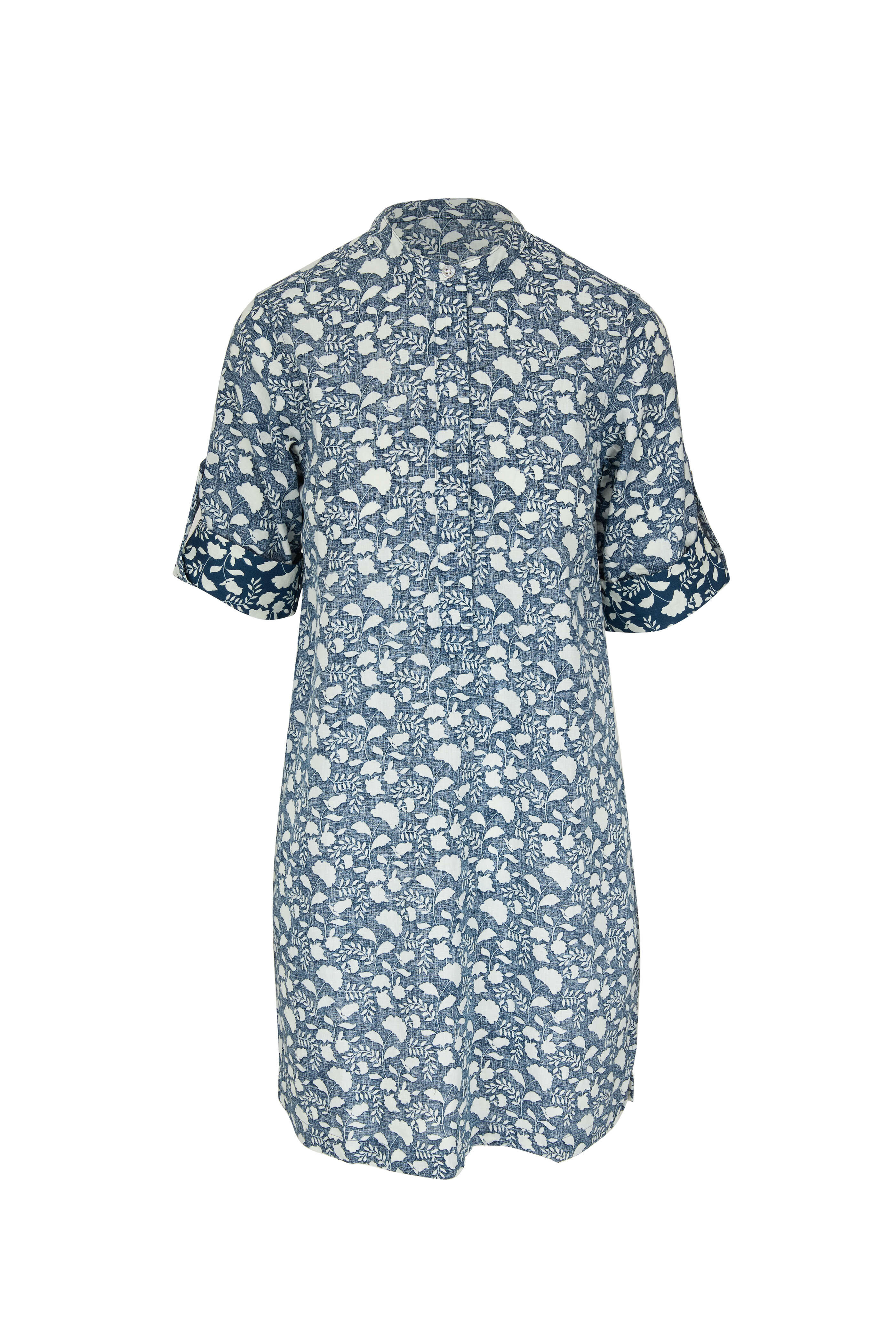Faherty Brand - Penelope Indigo Floral Linen Shift Dress