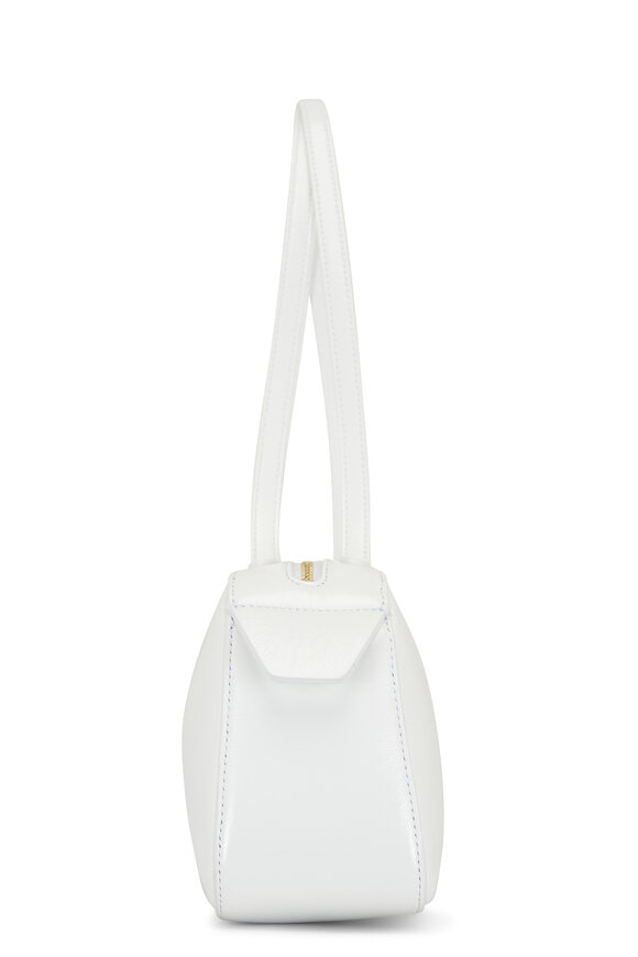 Khaite - Simona Optic White Leather Shoulder Bag