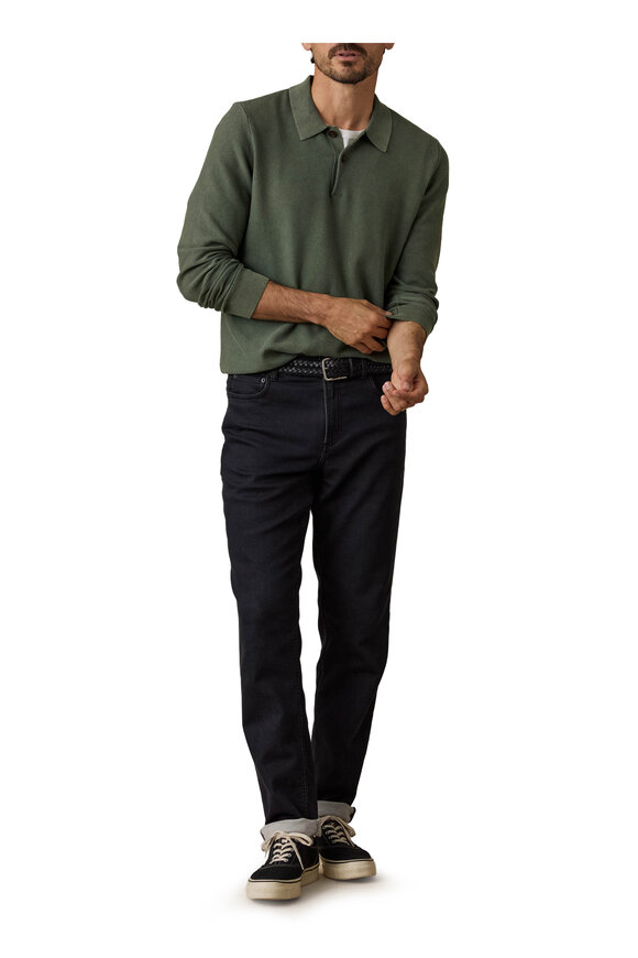 Faherty Brand Mountain Green Lightweight Sunwashed Sweater Polo - view 2