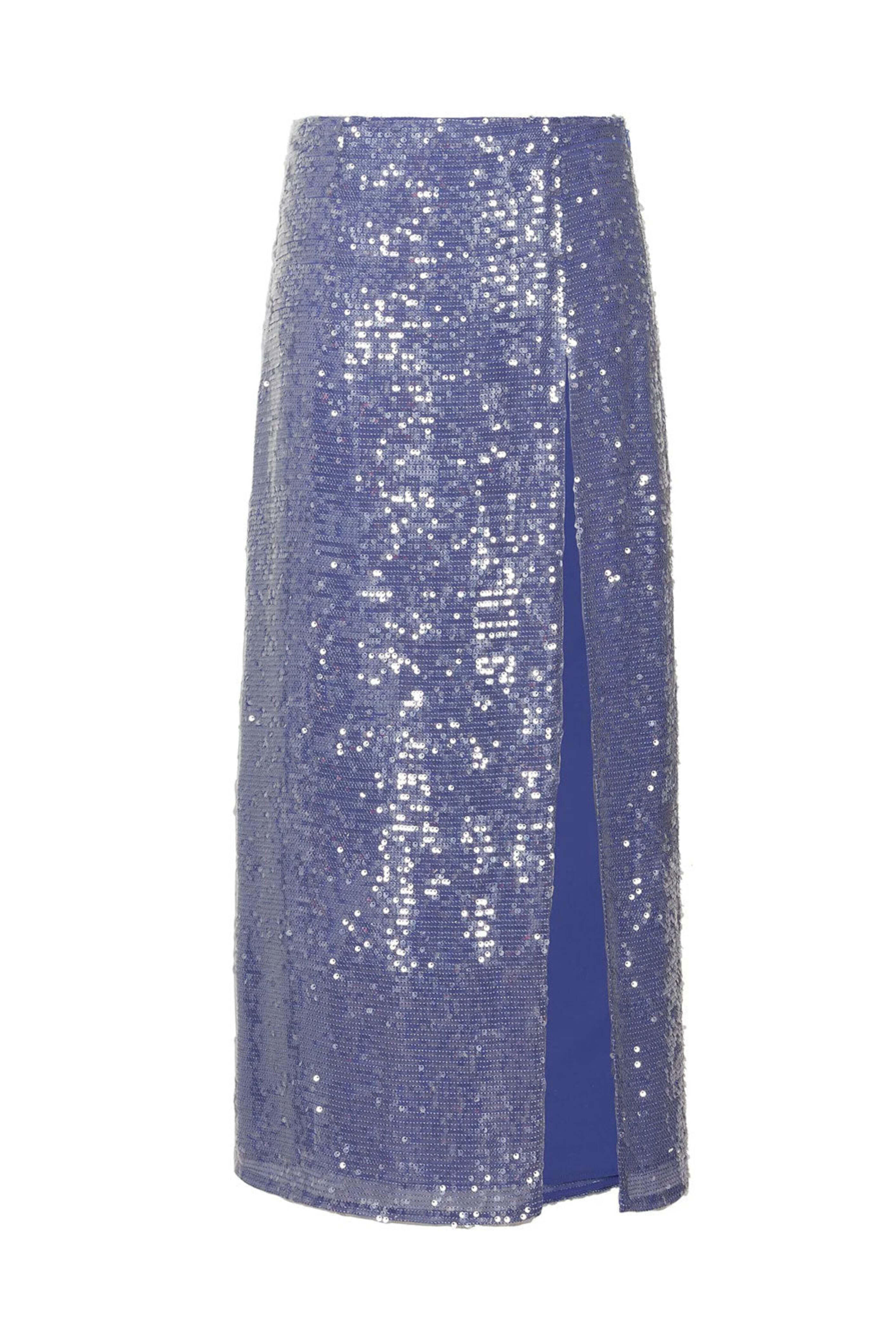 LaPointe - Lilac Sequin High Waisted Slit Midi Skirt