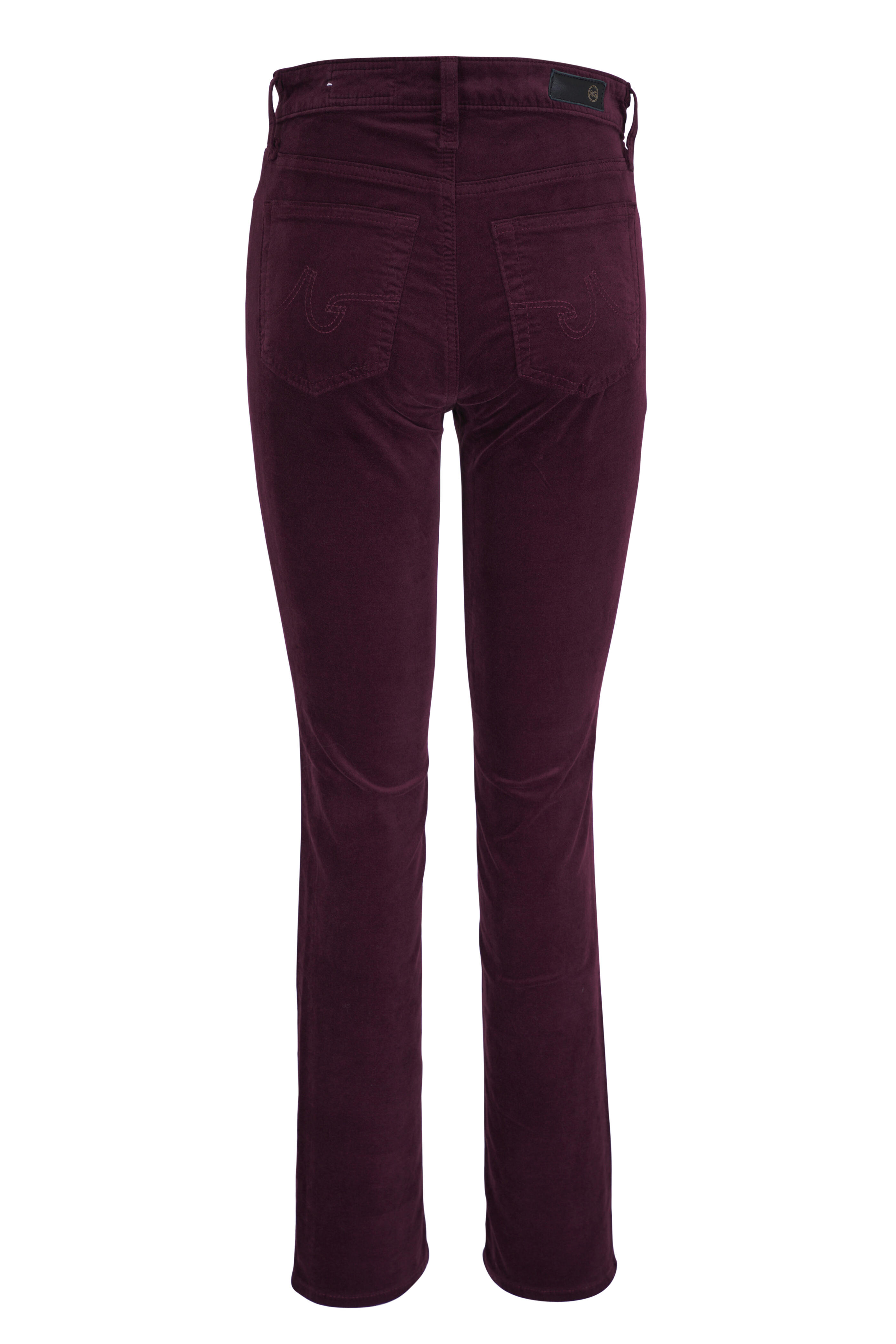 AG - Mari Burgundy Mid-Rise Slim Straight Pant