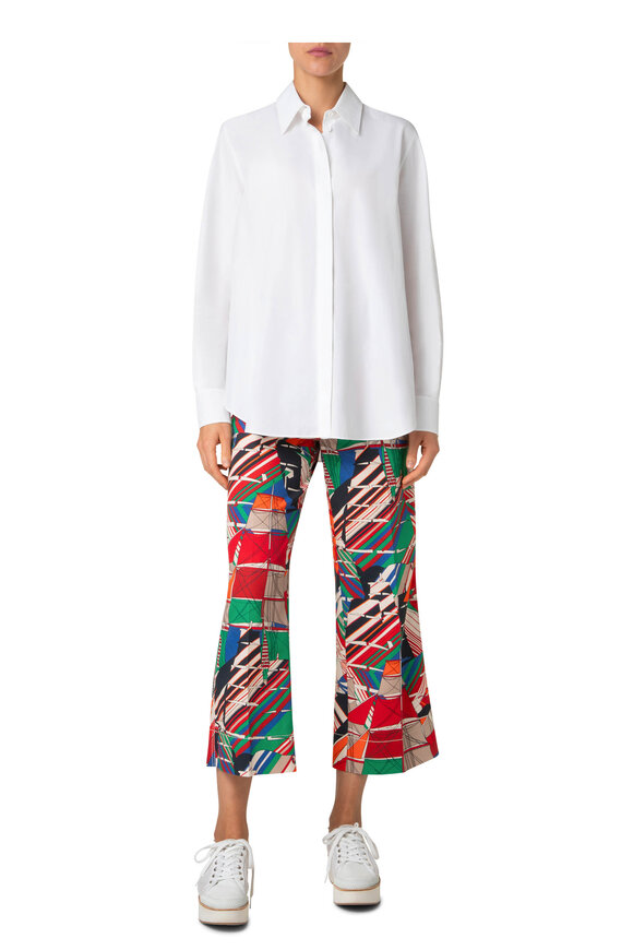 Akris Punto - Chieko Sea Clipper Print Denim Cropped Pant