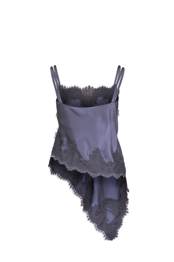 Dorothee Schumacher Sense Of Shine Gray Satin & Lace Tank - view 2