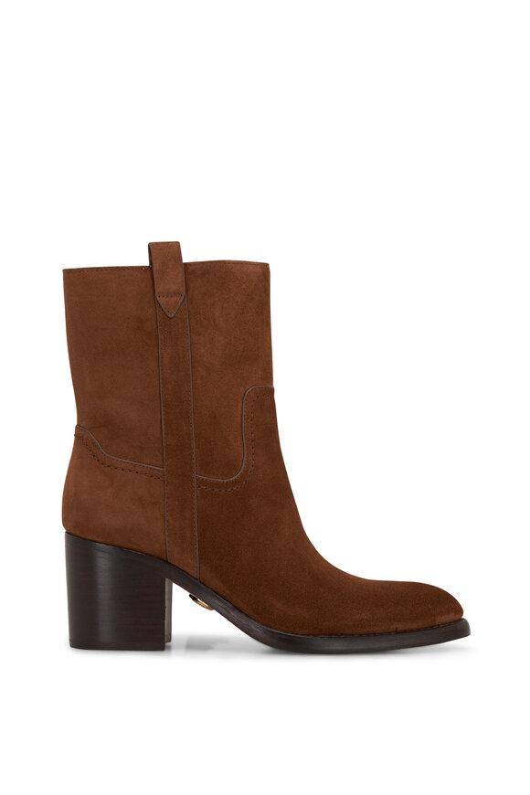 Veronica Beard - Carmen Cedar Suede Western Ankle Boot, 70mm 