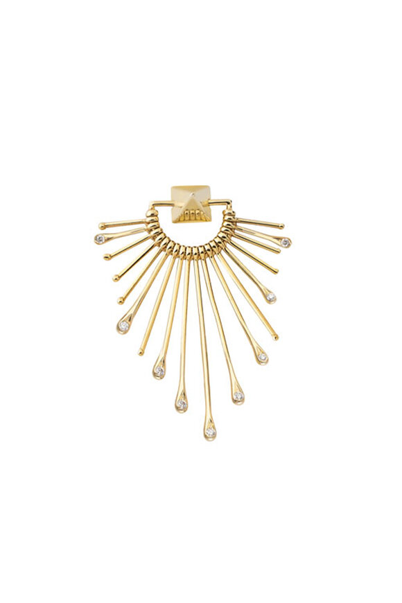 Peruffo 18k Yellow Gold Slide Shield Earring - view 1