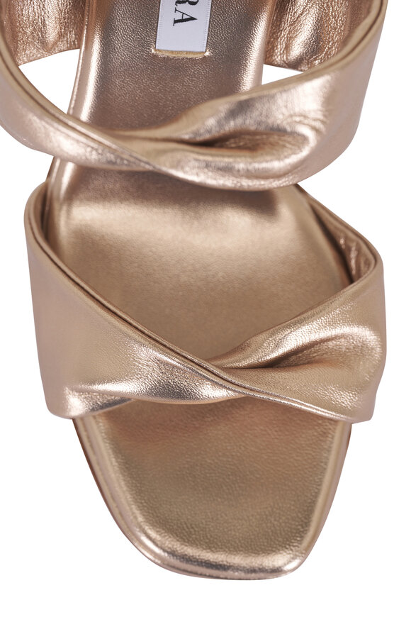 Aquazzura Twist Platino Leather Sandal, 90mm - view 6