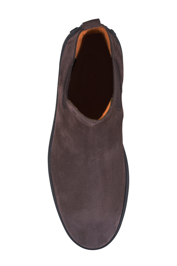 Tod's Tronchetto Dark Brown Suede Short Boot - view 3