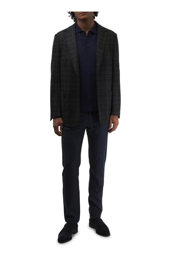 Canali - Charcoal Gray Tonal Plaid Wool Sportcoat