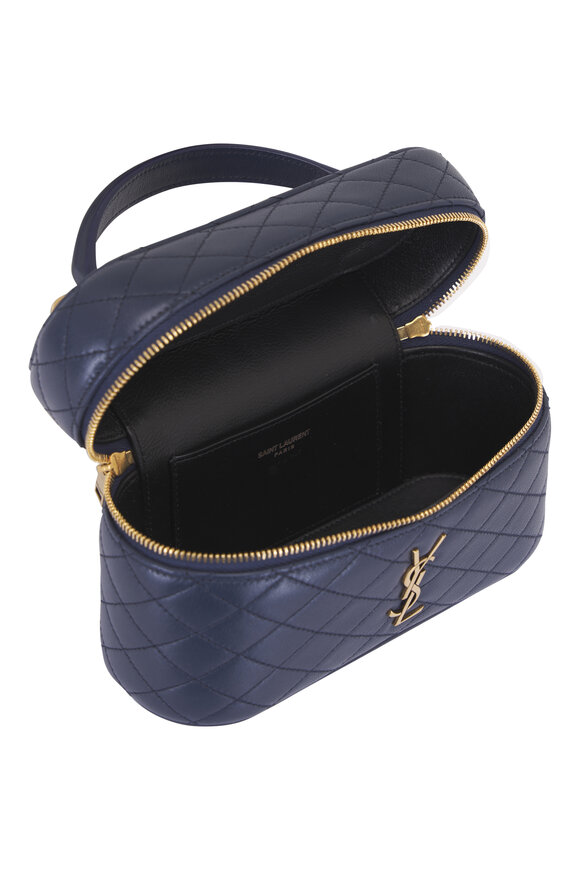 Saint Laurent Gaby Bleu Abysse Quilted Vanity Bag - view 6