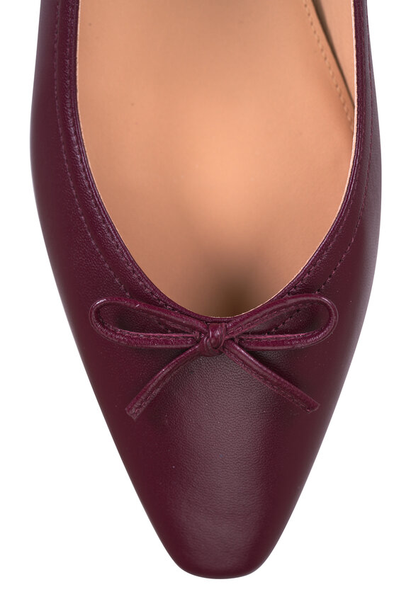 Veronica Beard Cailey Burgundy Leather Flat - view 4
