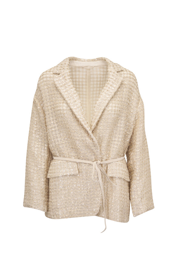 Brunello Cucinelli Dazzling Embroidered Silk Organza Blazer