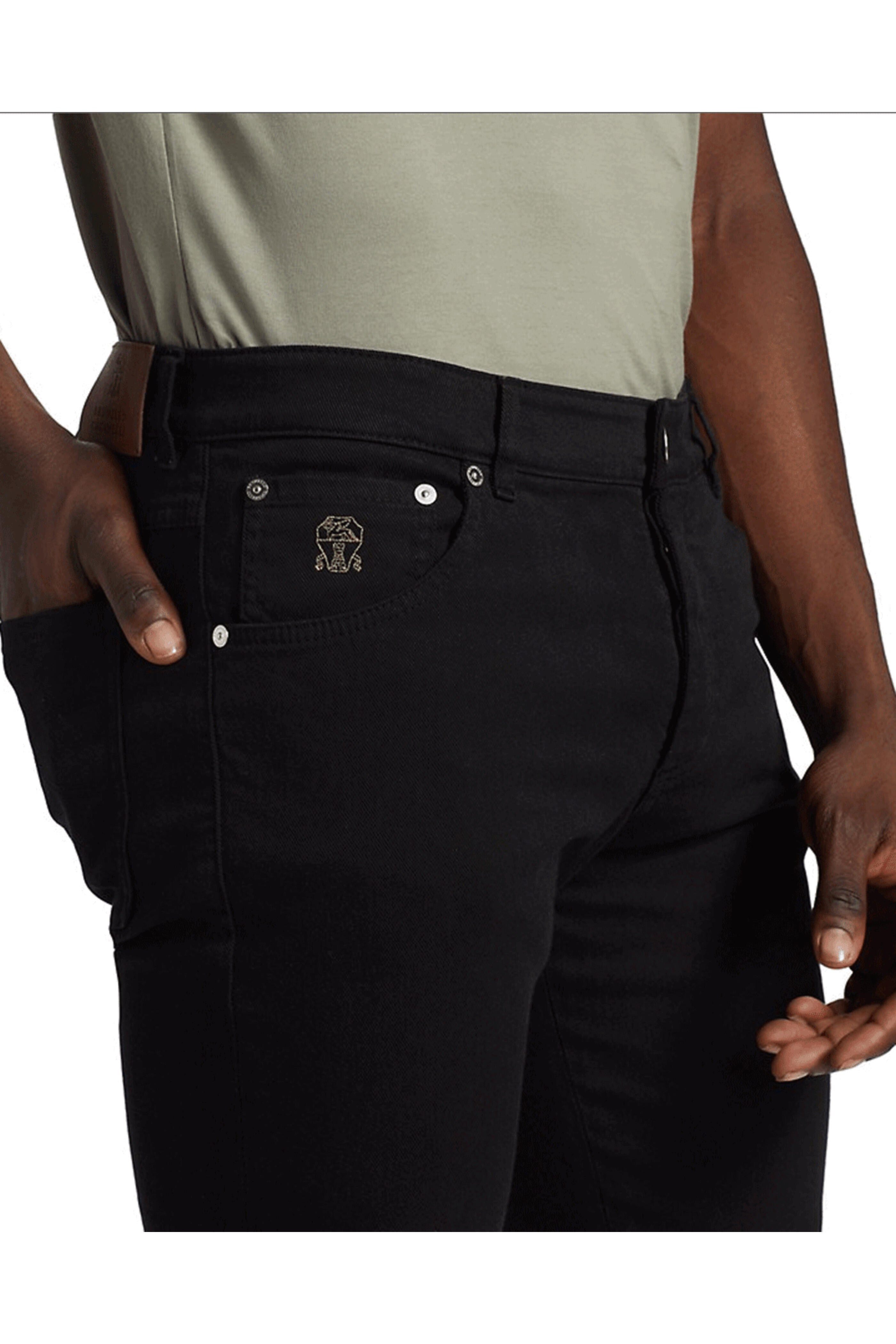 デニム・ジーパン Brunello Cucinelli Black Stretch Denim Skinny Jeans Brunello Cucinelli - Dark Wash Skinny Fit Jean | Mitchell Stores