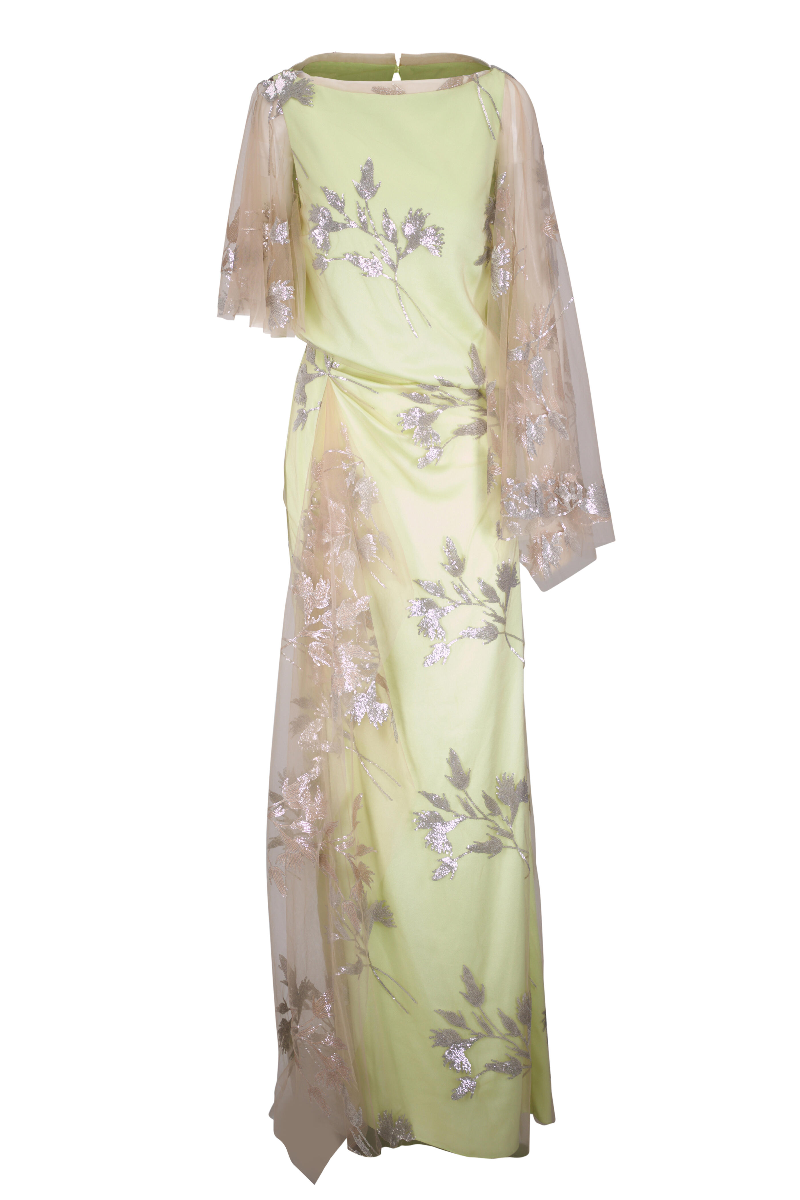 Erdem - Pistachio Short Sleeve Drape Gown