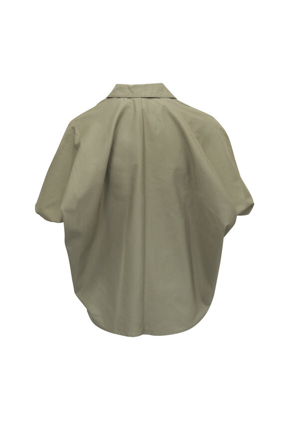 Zero + Maria Cornejo Circle Olive Green Cotton Shirt - view 4