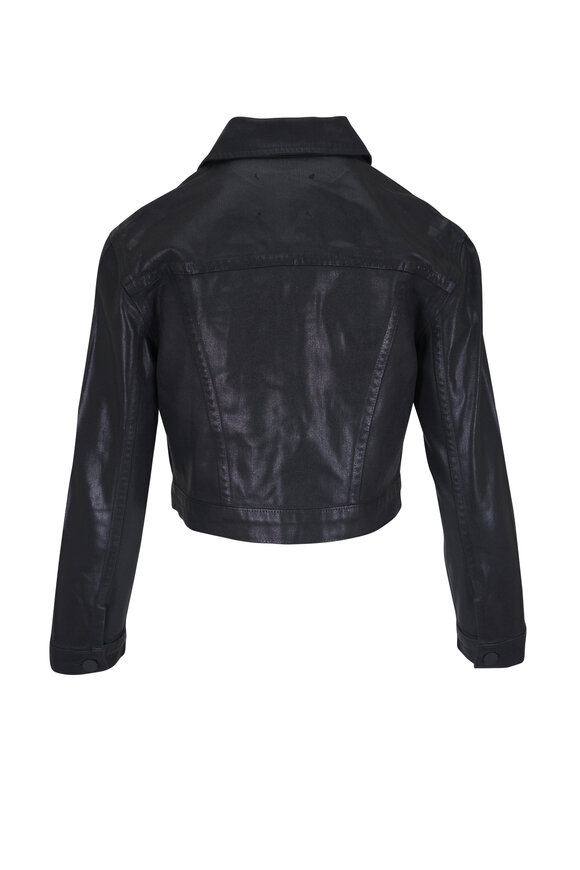 L'Agence - Koda Noir Coated Cropped Jacket