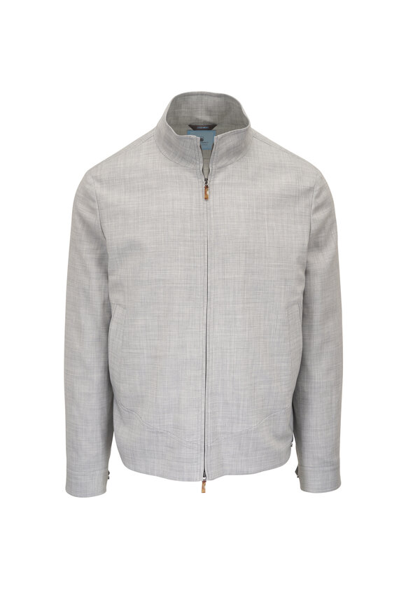 Colombo Gray Cashmere Bomber Jacket