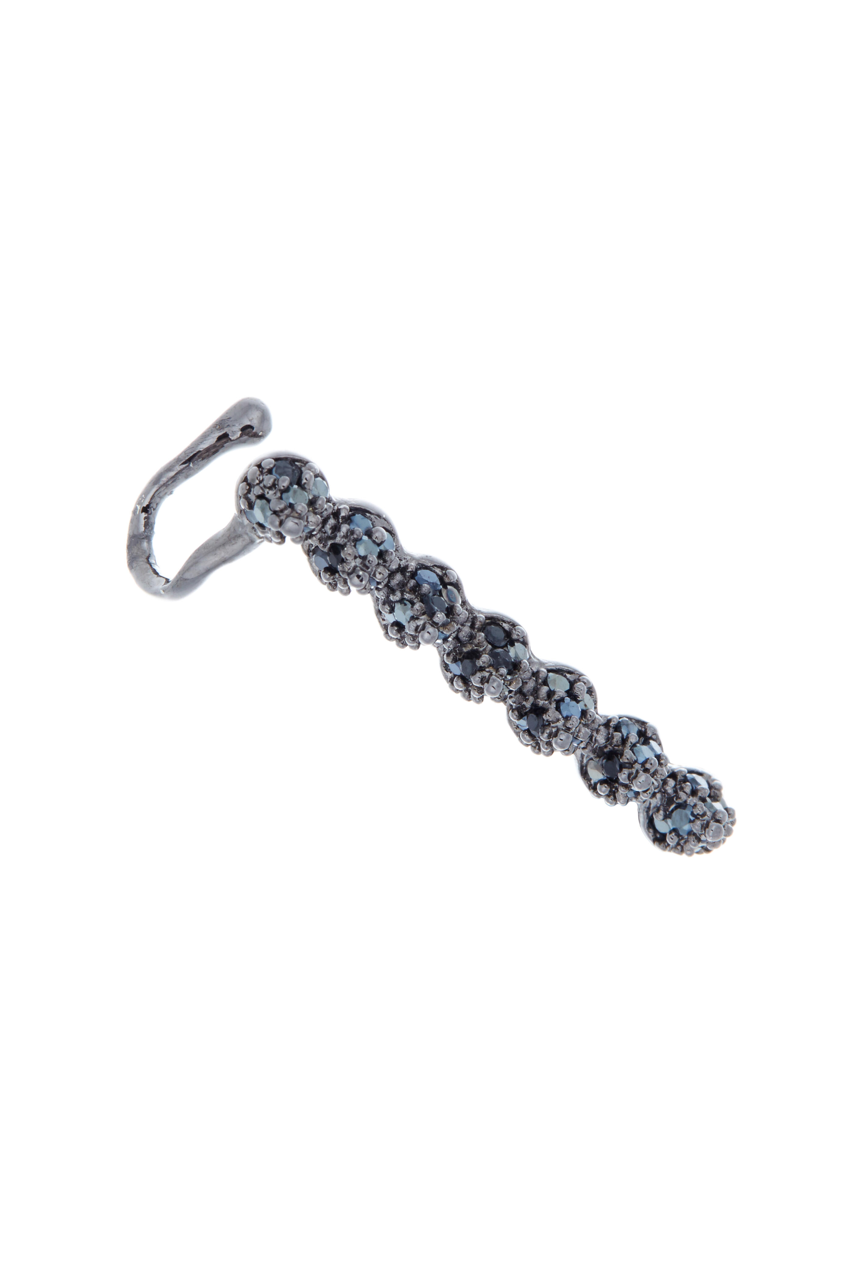 Eddie Silver Plated Tiny Pavé Cone Ear Cuff
