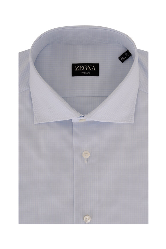 Zegna - Tre Capi Blue Cotton Dress Shirt
