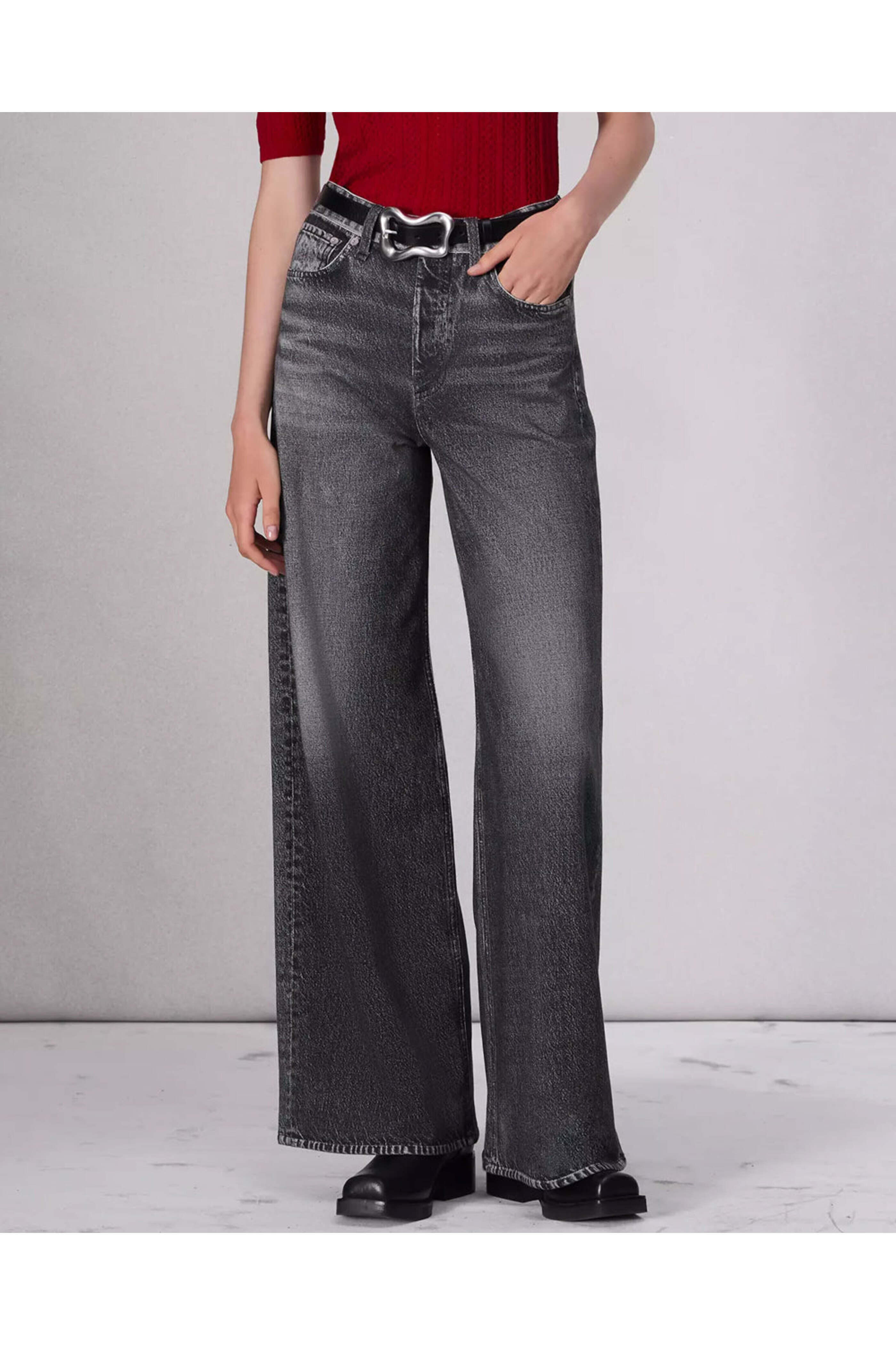 Rag & Bone - Miramar Sofie Wide Leg Pant in Washed Black