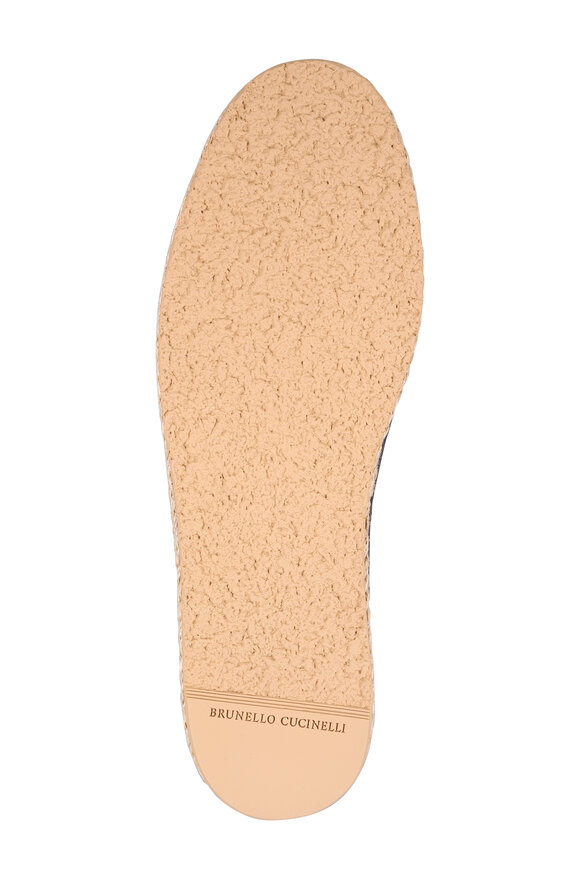 Brunello Cucinelli Gray Suede Espadrille Loafer - view 5