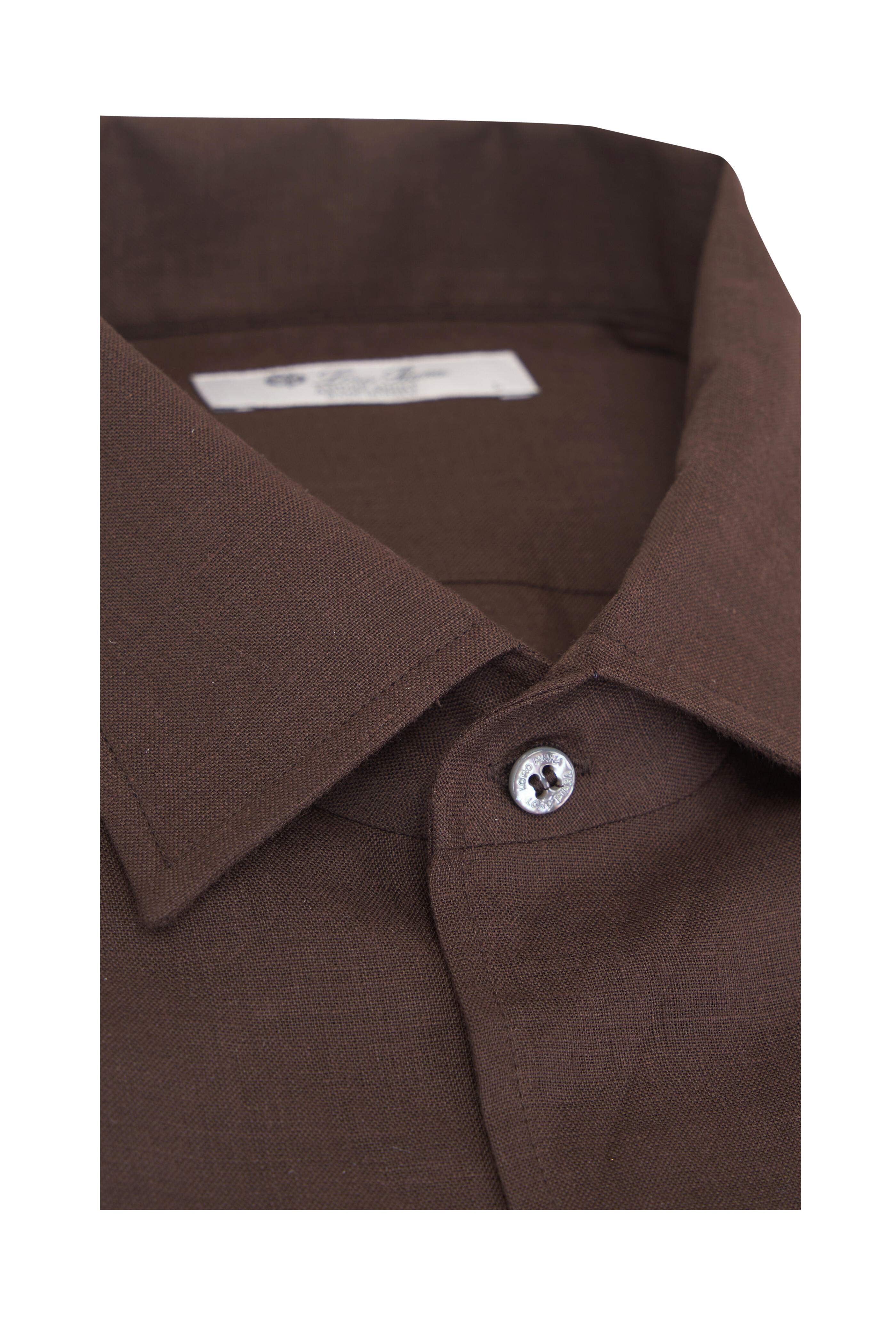 Loro Piana - André Solid Brown Linen Solaire Sport Shirt