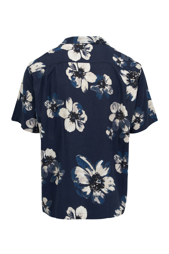 Vince - Blossoms Coastal Blue Floral Print Button Down