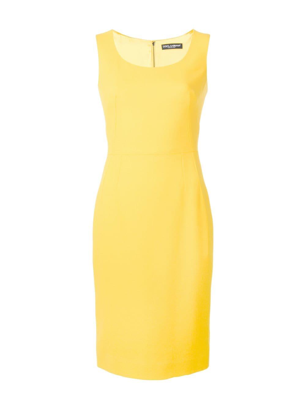 Dolce & Gabbana - Yellow Scoopneck Sleeveless Dress