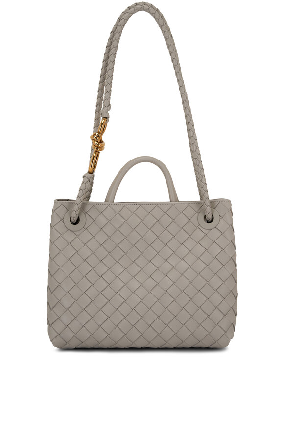 Bottega Veneta - Small Andiamo Agate Gray Woven Leather Crossbody 