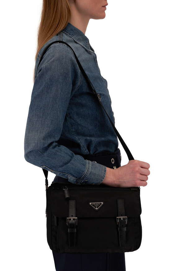 Prada - Black Re-Nylon Messenger Bag 