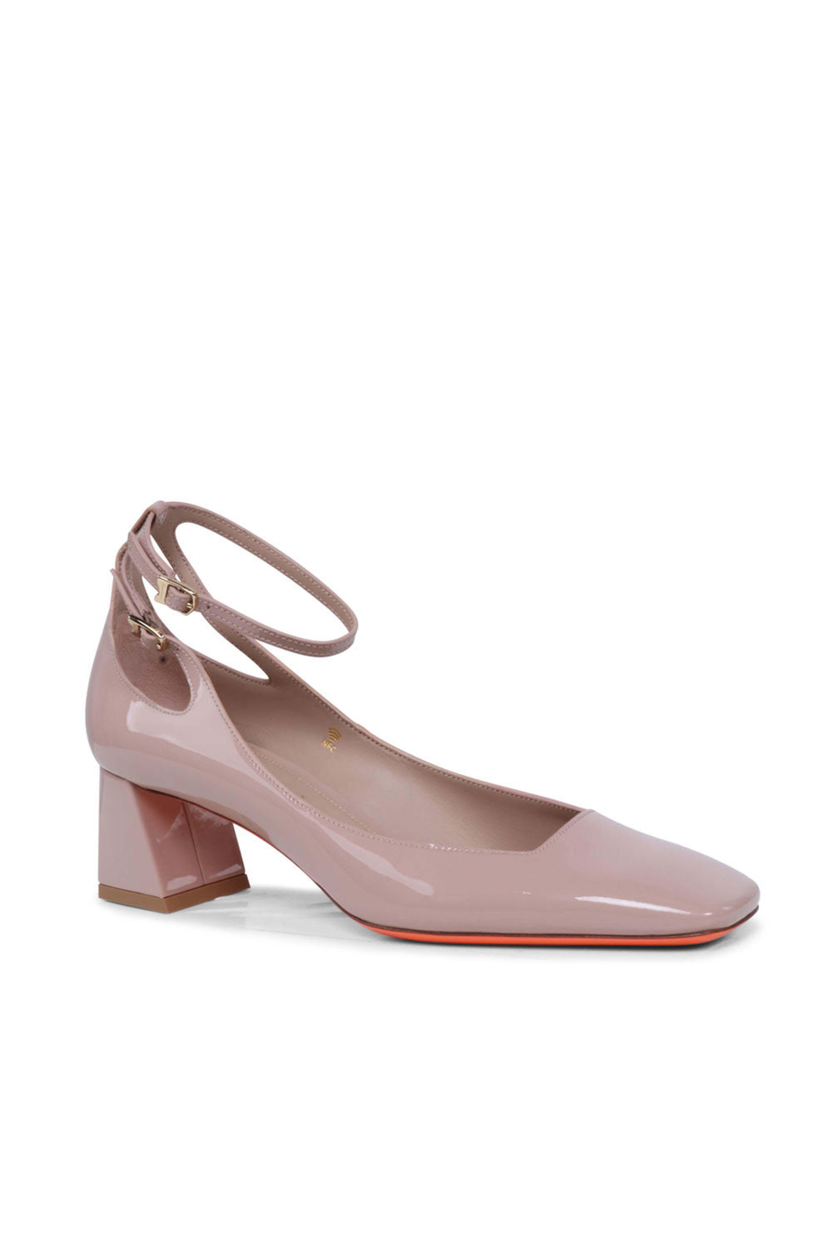 Santoni - Marta Patent Ankle-Strap Pump in Pink - view 1