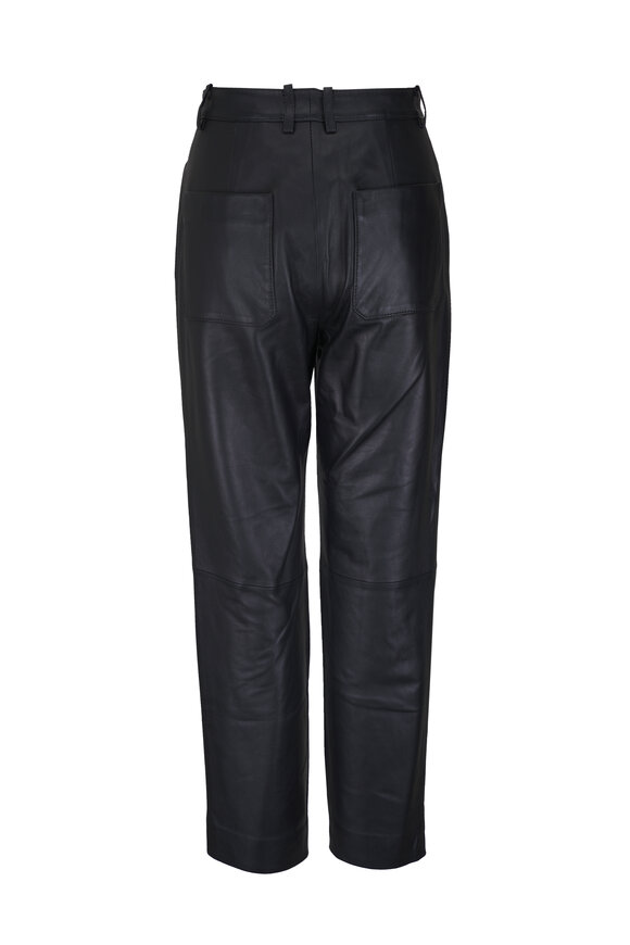 Vince Black Leather Straight Leg Pant - view 5