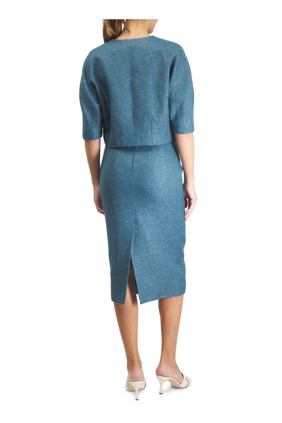 Kiton Turquoise Cropped Bracelet Sleeve Jacket - view 4