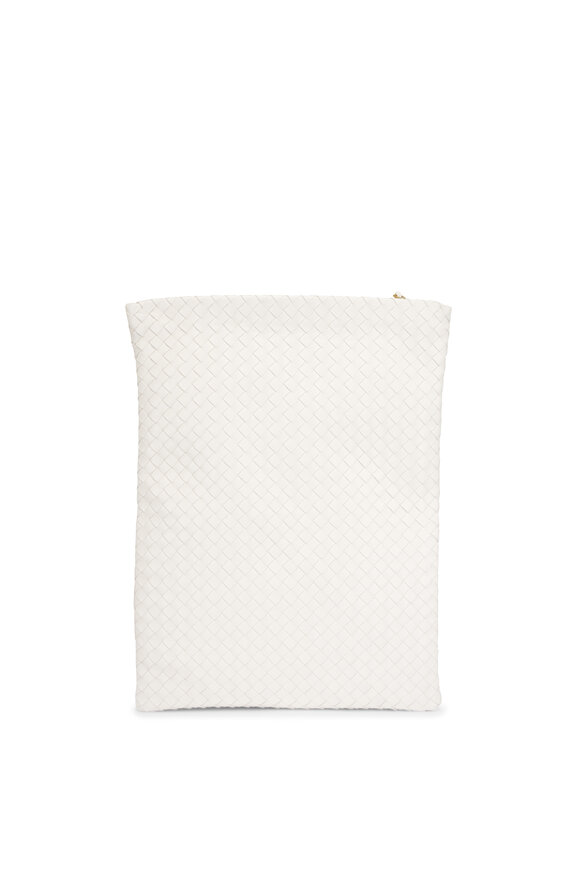 Bottega Veneta Giornale Alabaster Intrecciato Leather Pouch - view 2
