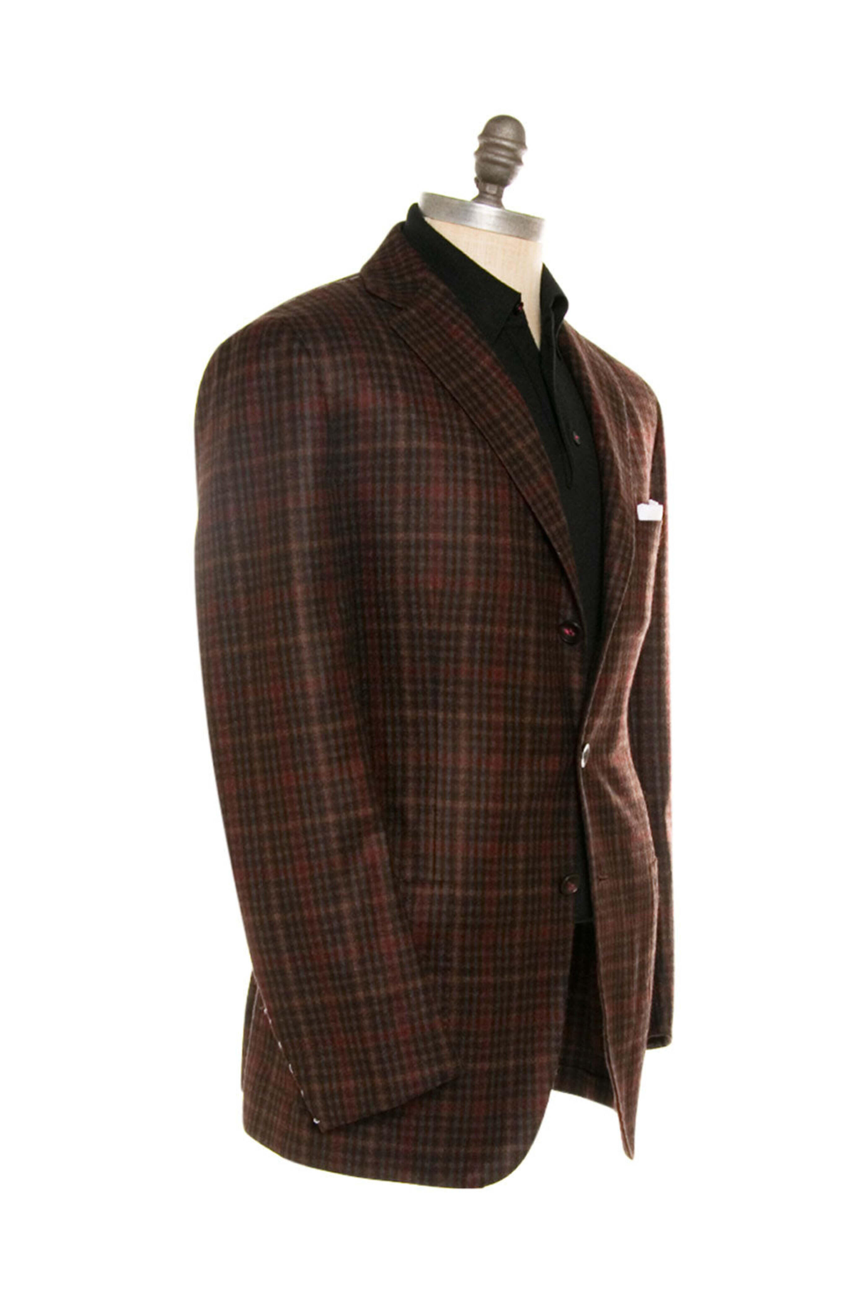 Kiton - Rust and Chocolate Plaid Sportcoat