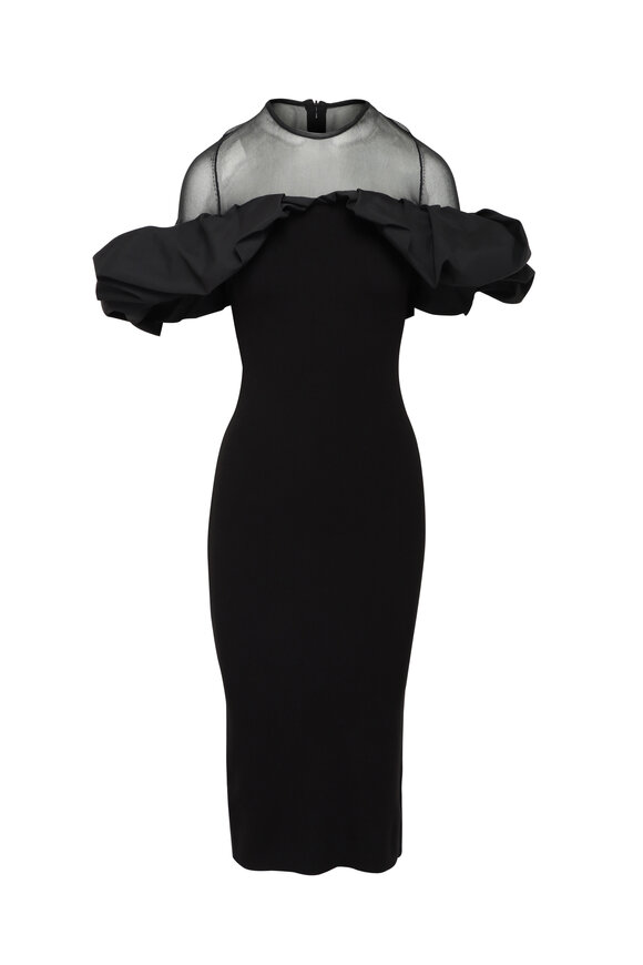 Essentiel Antwerp Isatis Black Sculptural Knit Dress