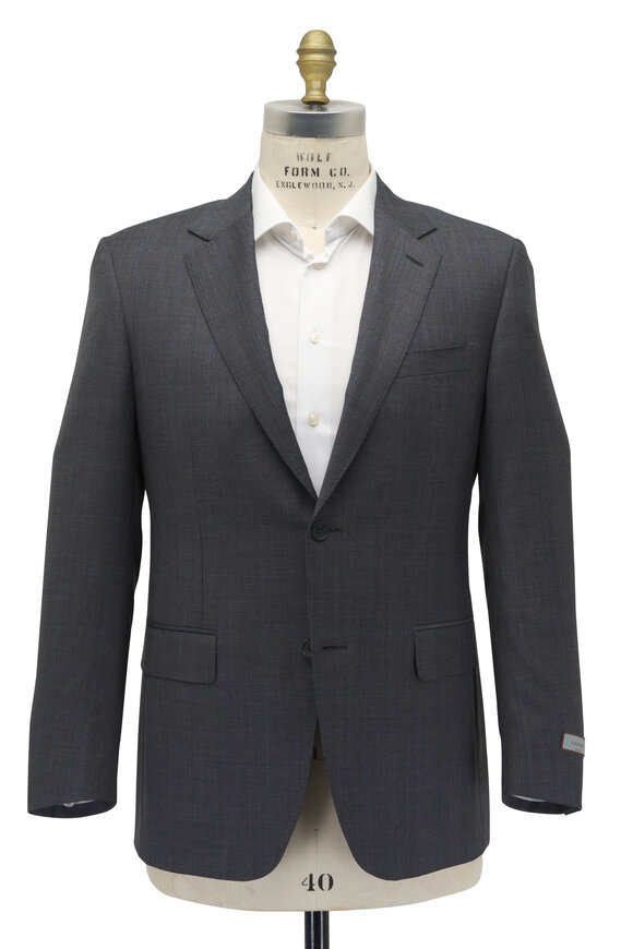 Canali - Gray & Blue Plaid Wool Suit