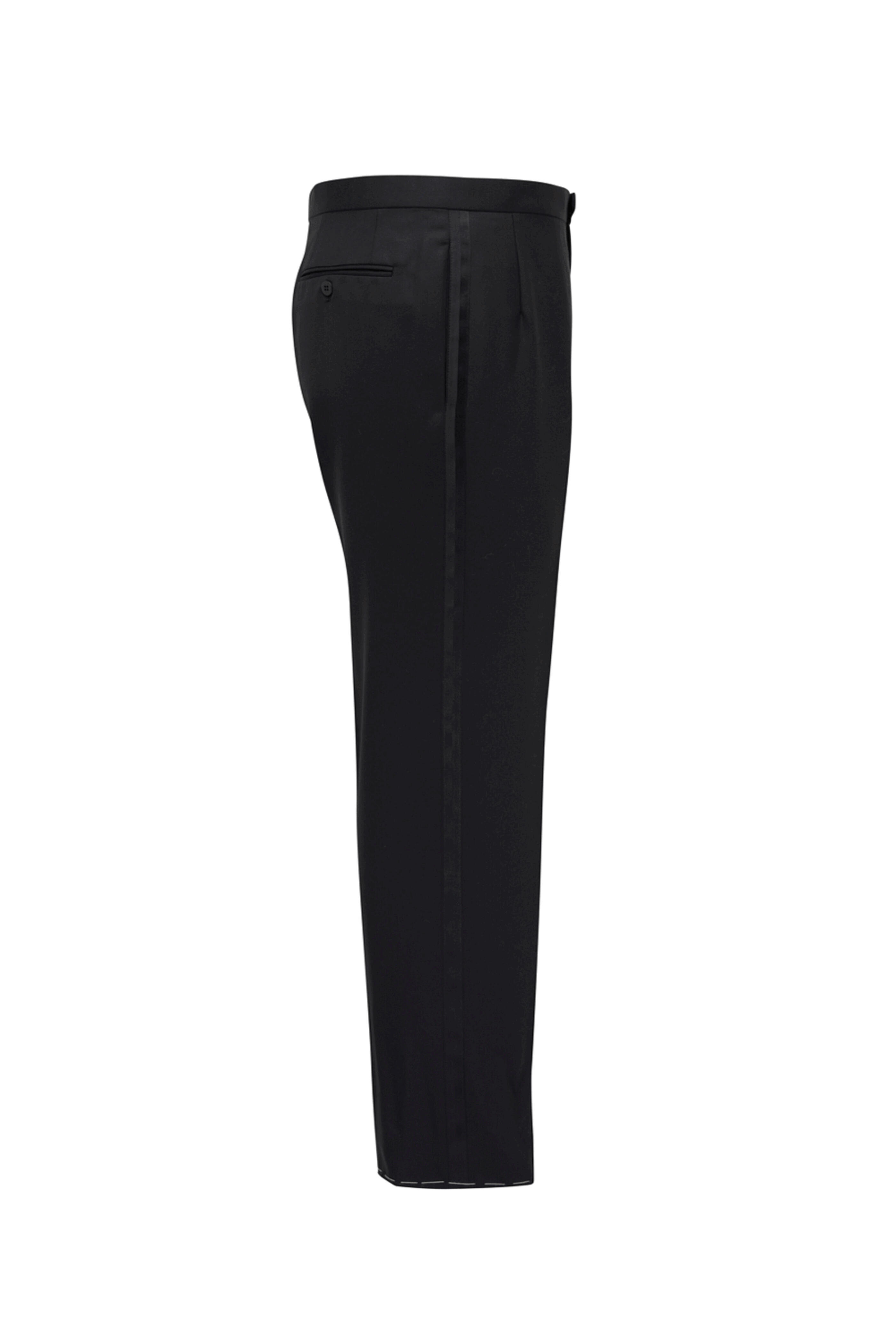 Brioni - Black Satin Striped Tuxedo Pant