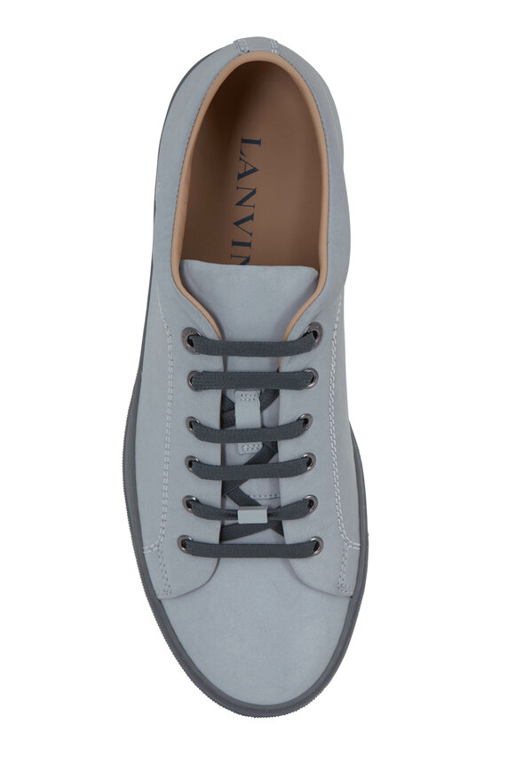 Lanvin - Light Gray Reflective Leather Low-Top Sneaker