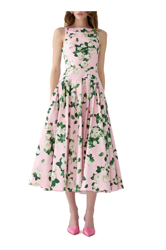 Carolina Herrera Blush Floral Print Midi Dress - view 2