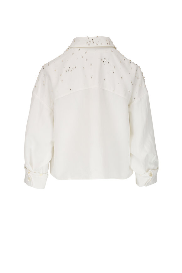 TWP - Soon To Be Ex White Crystal Trickle Blouse 