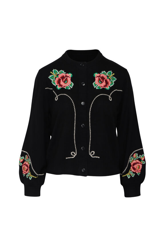 The Great Heirloom Rose Black Western Cardigan