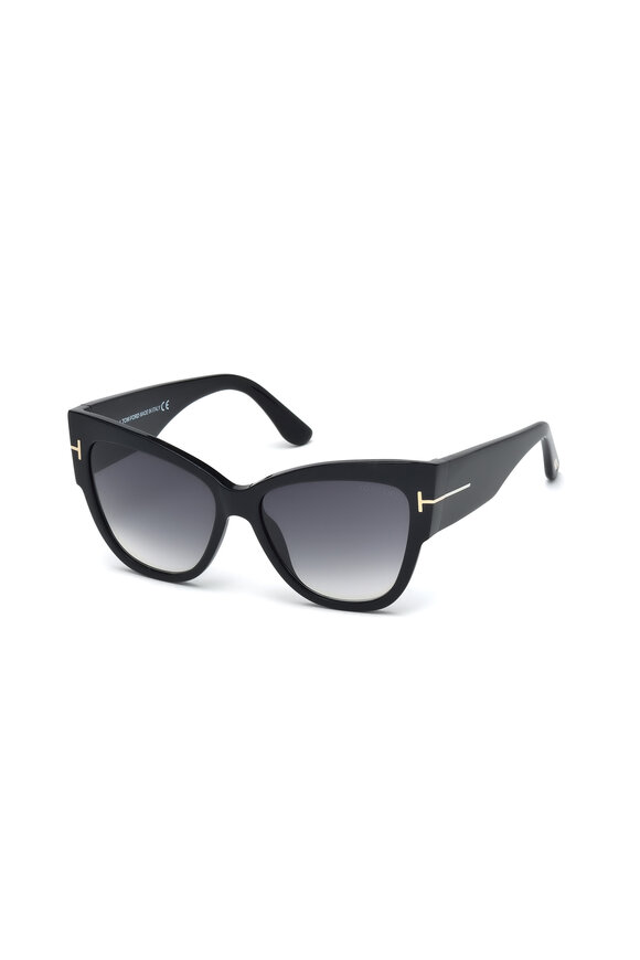 Tom Ford Eyewear - Anoushka Shiny Black Cat Eye Sunglasses