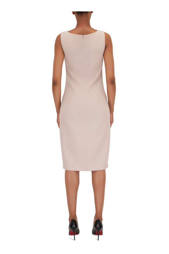 Kiton - Beige Ruched Wool Midi Dress