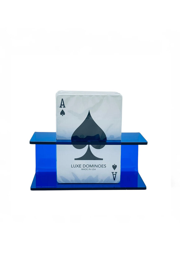 Luxe Dominoes El Caddi Blue Double Card Holder