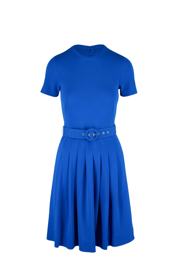 Akris Punto - Azure Belted Short Sleeve T-Shirt Dress